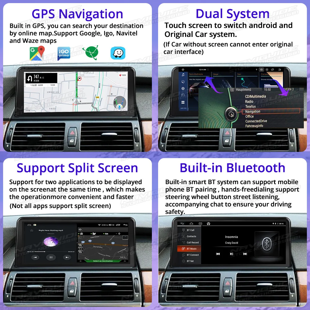 NAVIGUIDE 12 3 дюйма для BMW X3 F25 X4 F26 2013-2017 NBT Susytem Android 13 Автомобильный радиоприемник GPS Carplay