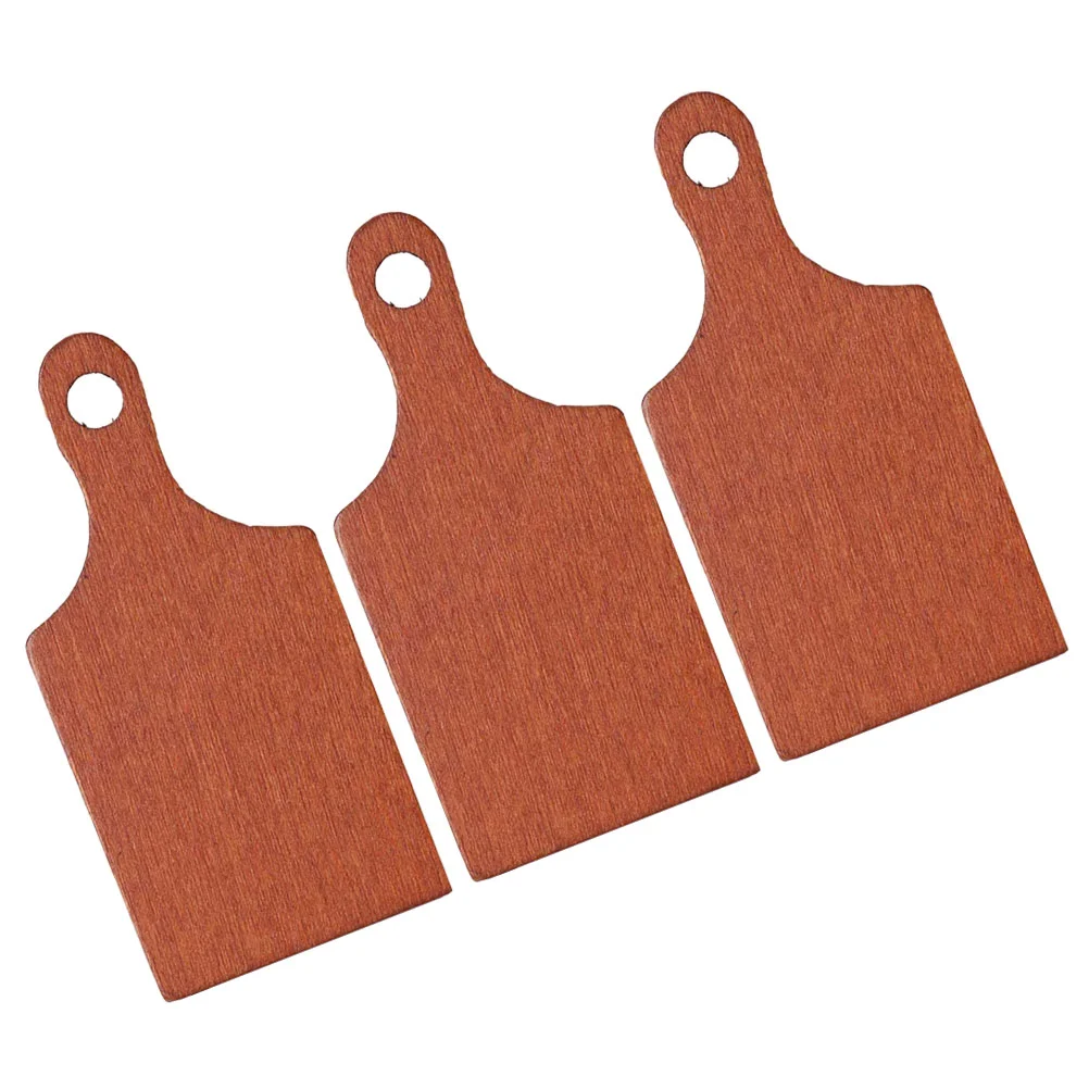 

3 Pcs Mini Chopping Board Pizza Cheese Miniature Scene Accessory Furniture Wooden Cutting Model House Child Scale Craft