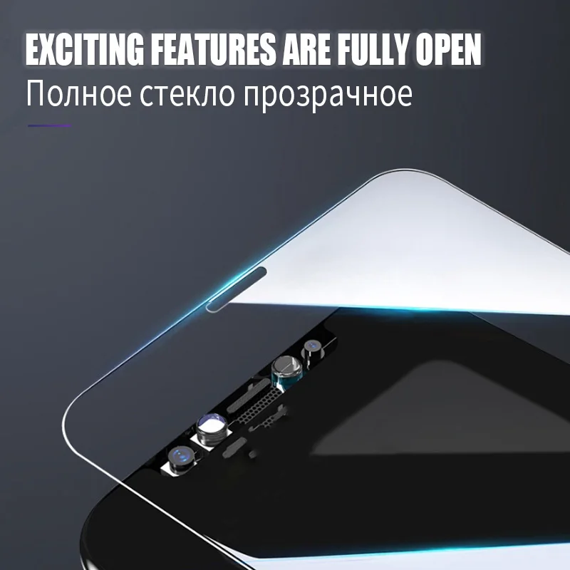 4 шт. прозрачное закаленное стекло для iPhone 7 8 11 12 Plus Pro Max Защитная пленка экрана X XS