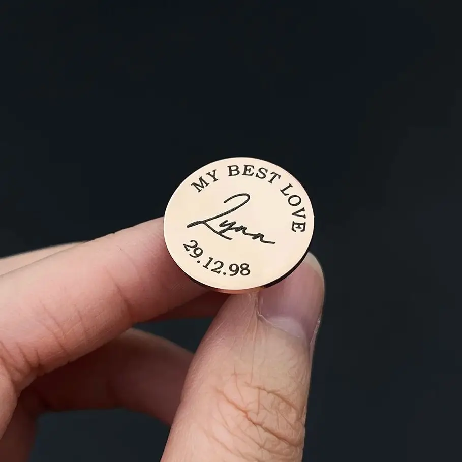 Индивидуальные запонки GUILING для мужчин гравировка имени логотип