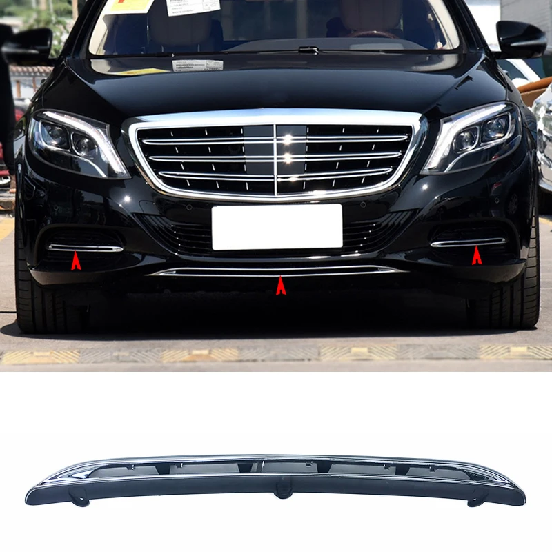 Диффузор для переднего бампера A2228800208 A2228852021 A2228852121, хромированная отделка для Maybach S Class W222 S600 S680 S500 Диффузор для переднего бампера A2228800208 A2228852021 A2228852121, хромированная отделка для Maybach S Class W222 S600 S680 S500