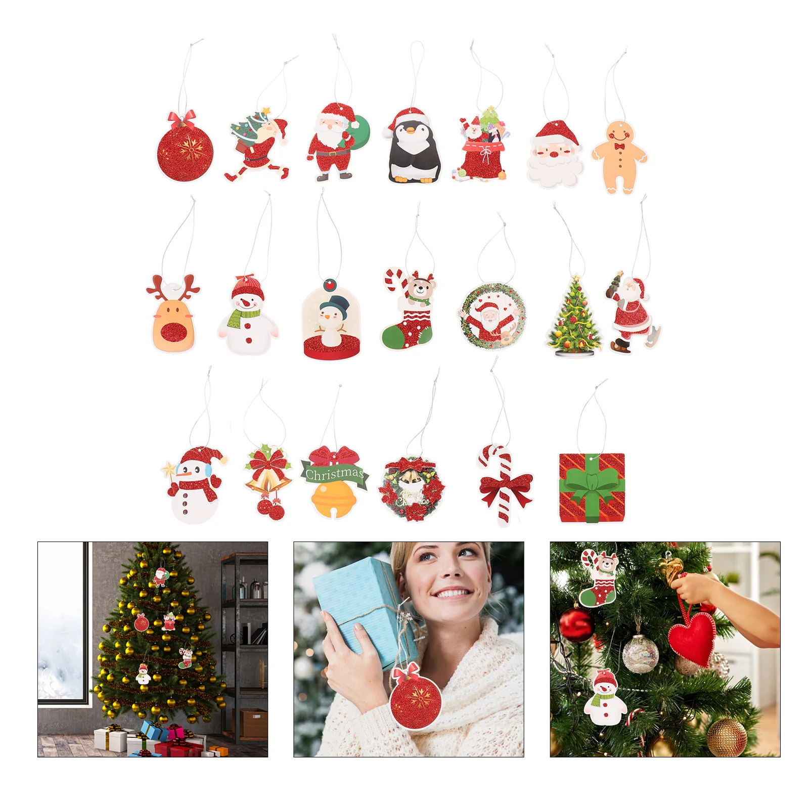 

Christmas Tags Gift Taghanging Glitter Sticker Merrybowsfor Tree Ornament
