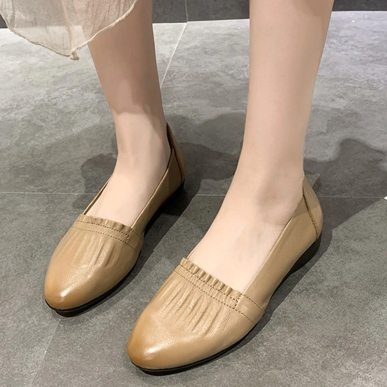 

Womens Memory Foam Sandals Size 6 Fashion Summer Women Casual Shoes Solid Color Pointed Toe Shallow Mouth Soft Sole Comfortable