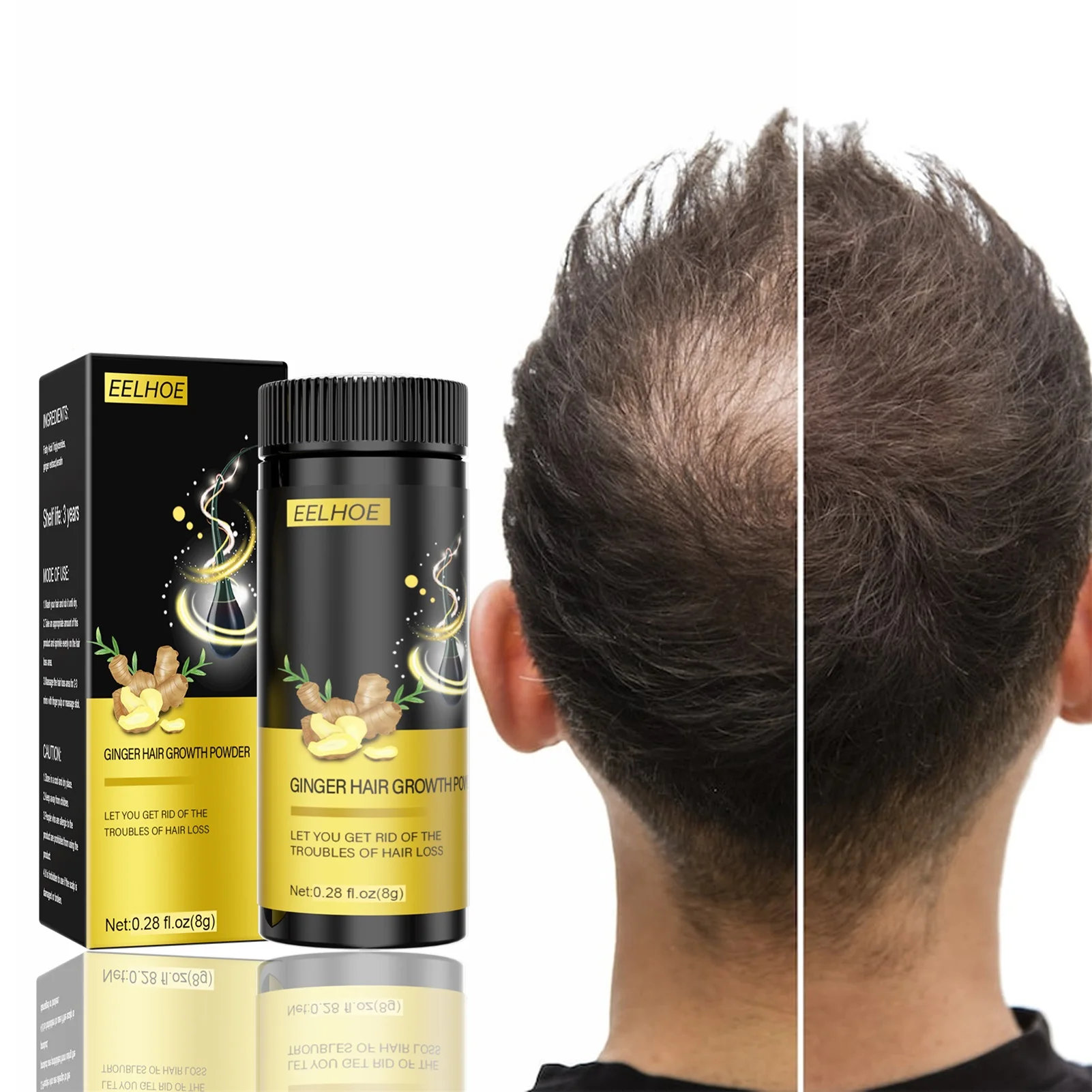 

Имбирная пудра для роста волос, формула быстрого роста волос, здоровые сильные волосы, подходит для мужчин и женщин, все типы волос, выпадени...