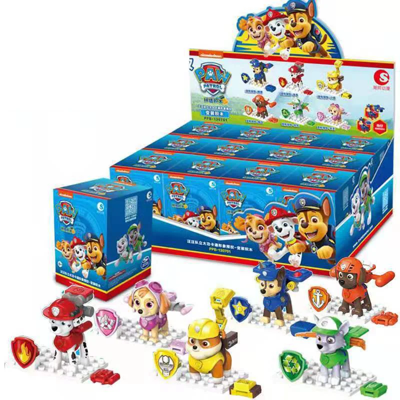 

Paw Patrol Hot Toys Blind Box Transforming Backpack Spin Master Puzzle Assemble Blocks Child Toy Building Blocks Anime Figure