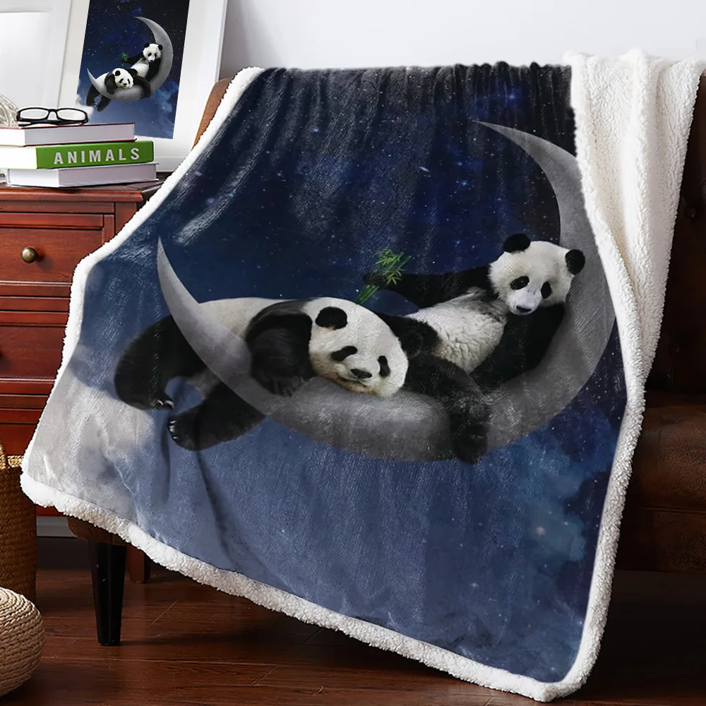 

Moon Night Starry Sky Panda Animal Warm Soft Blanket Plush Blanket Bedspreads Quilt Drop Ship Office Sofa