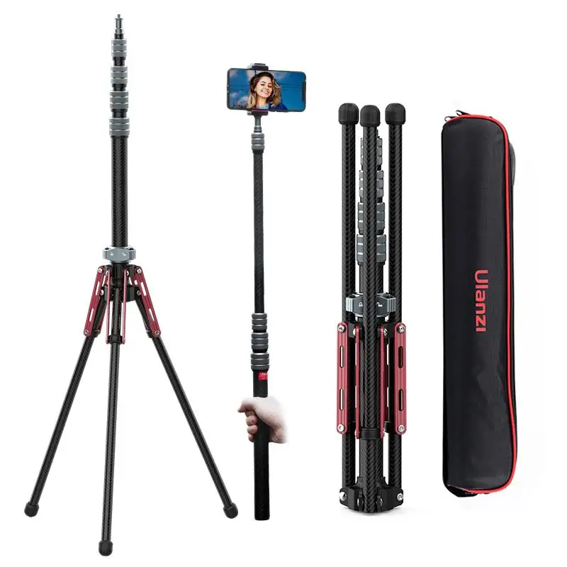 

nes MT-49 Lightweight Carbon Fiber Tripod With Detachable Monopod Max 194cm Extend Tripod Stand for DSLR Camera Video Lights