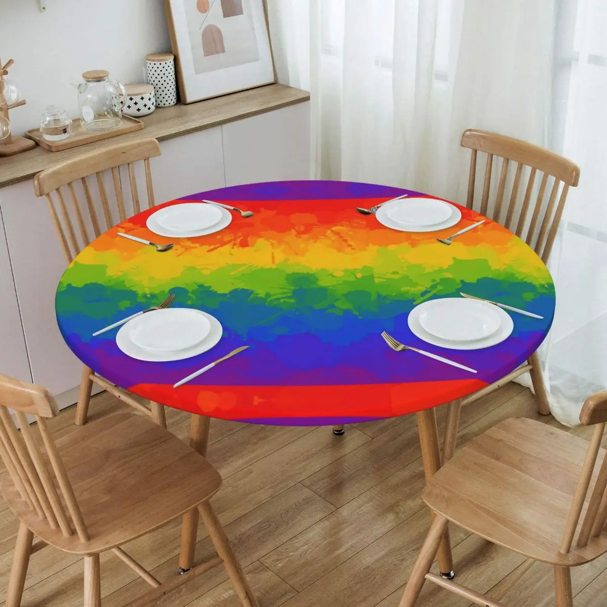 

Скатерть для круглого стола, эластичная ткань для стола 45-50 дюймов, для геев и лесбиянок