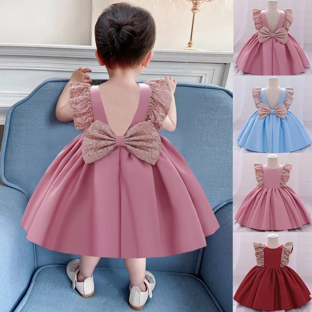 

Christmas Infantil Flower Dress For Girls 1st Birthday Party Wedding Lace Tutu Girl Dress Baby Girl Princess Vestido