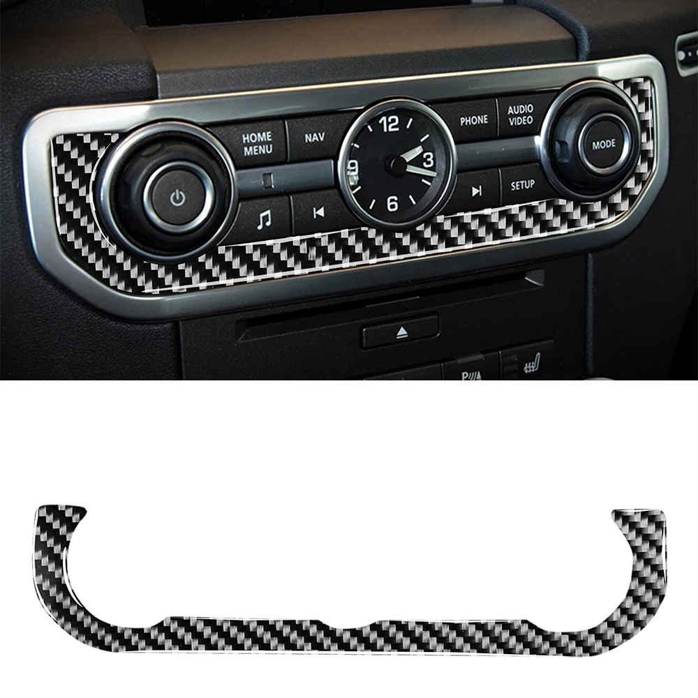

Time Clock Decoration Cover Trim Sticker Decal for Land Rover Discovery 4 2010-2016 Car Interior Accessories Carbon Fiber