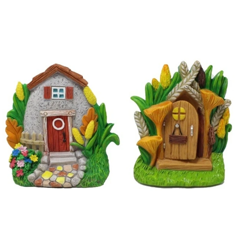 

Diy Fairy Elf Door Craft Mini Fairy Garden Door Craft Miniature Dollhouse Door Statues Decorations Ornaments Gift