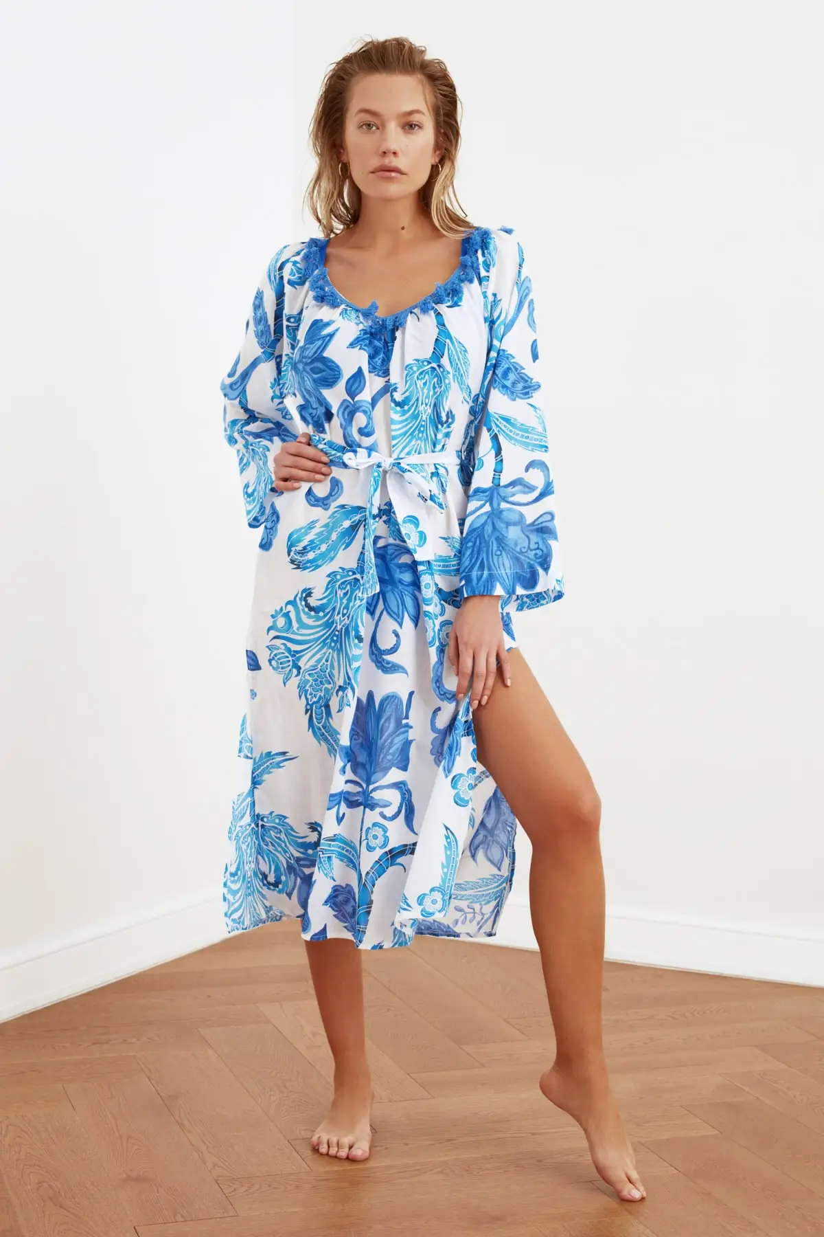 

Trendyol Flower Print Beach Dress TBESS21EL2774