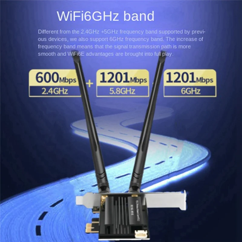 Фото WiFi6E 3000 Мбит/с 2,4G 5G 6 ГГц Bluetooth 5,2 USB3.0 трехдиапазонный беспроводной сетевой адаптер Wi-Fi приемник для настольного компьютера ноутбука №2