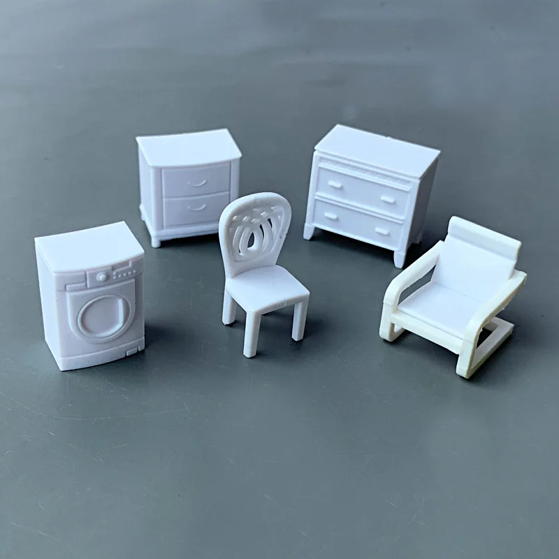 

Scale 1:50 Miniature Chair/Bedside Table/Washing Machine Model Materials For Dollhouse/Building Scene Layout Diorama Kits 20Pcs