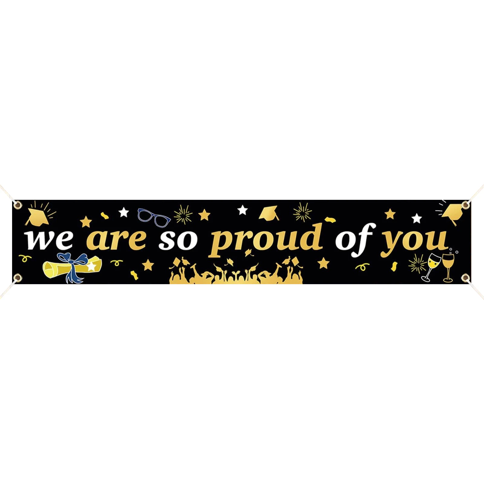 

Graduation Banner Tear Resistance With Alphabet Stickers For High School College Resusable Memorable Washable Festive Exquisite