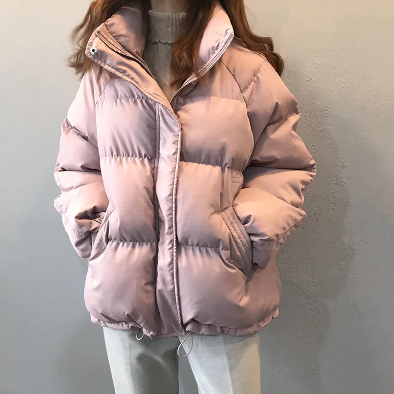 

New Winter Jacket Women Korean Style Coat Beige Padded Puffs Pink Casual Parkas Women's Clothing Women's Clothing