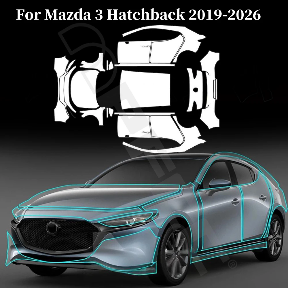 

Защитная пленка из ТПУ 8,5 мил для Mazda 3 Hatchback 2019-2026, предварительно вырезанная, прозрачная, антицарапийная, для кузова автомобиля, невидимая, устойчивая к царапинам