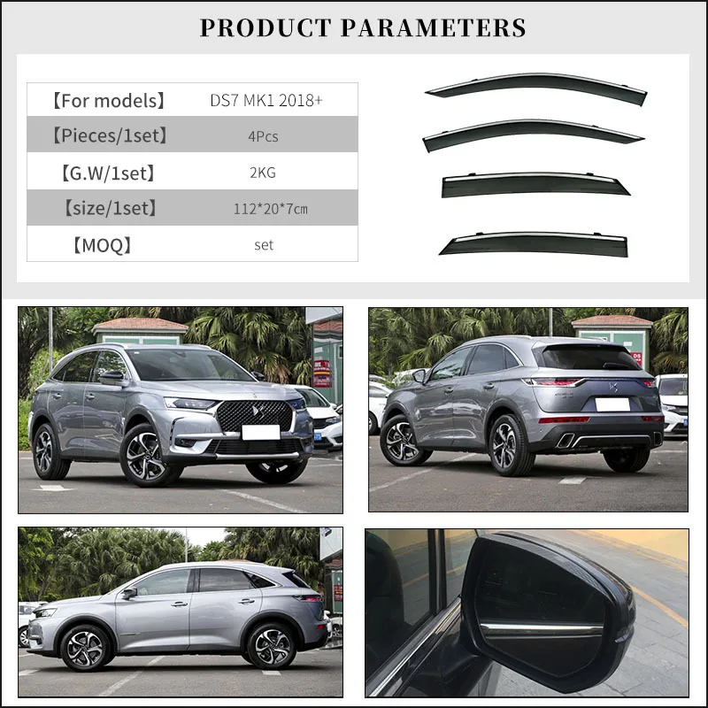 Фото Автомобильный оконный козырек для CITROEN DS7 Crossback 2018 + тент, навесы, лобовое стекло, боковое окно, козырек от дождя, автоаксессуары №2