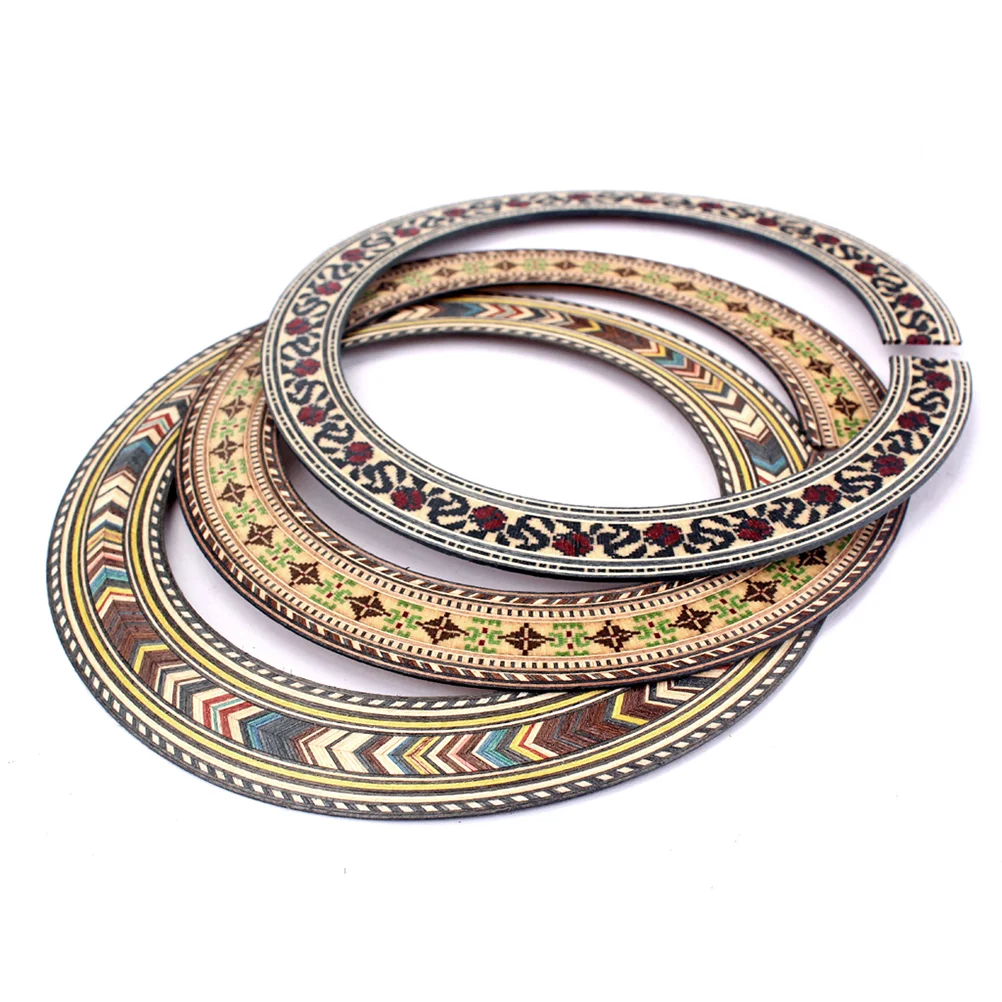 

3 Pcs Flower Garland Acoustic Guitar Sound Hole Rosette Wooden Accessories Bamboo