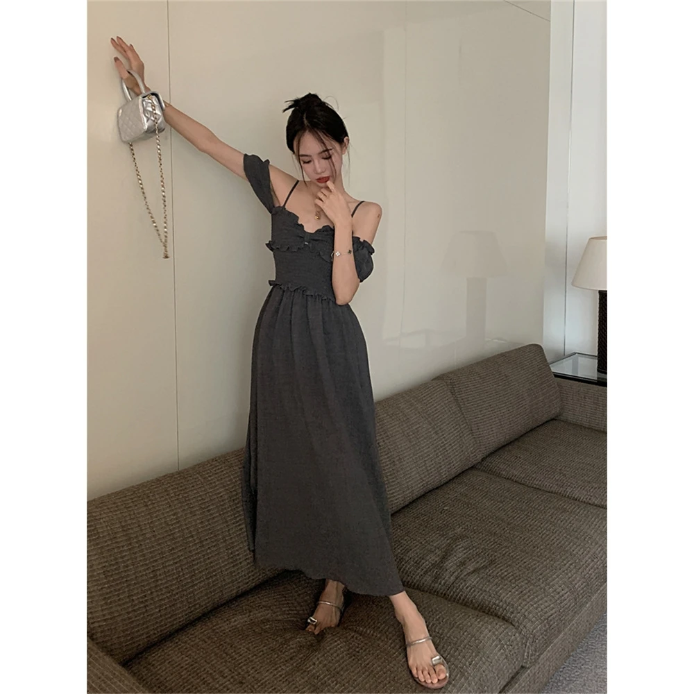 

NEW Brand Women's Dress Elegant Party Summer Gentle Dresses Black Luxury Slim Fit Sexy Long Dresses Cheap Casual Dresses 2023