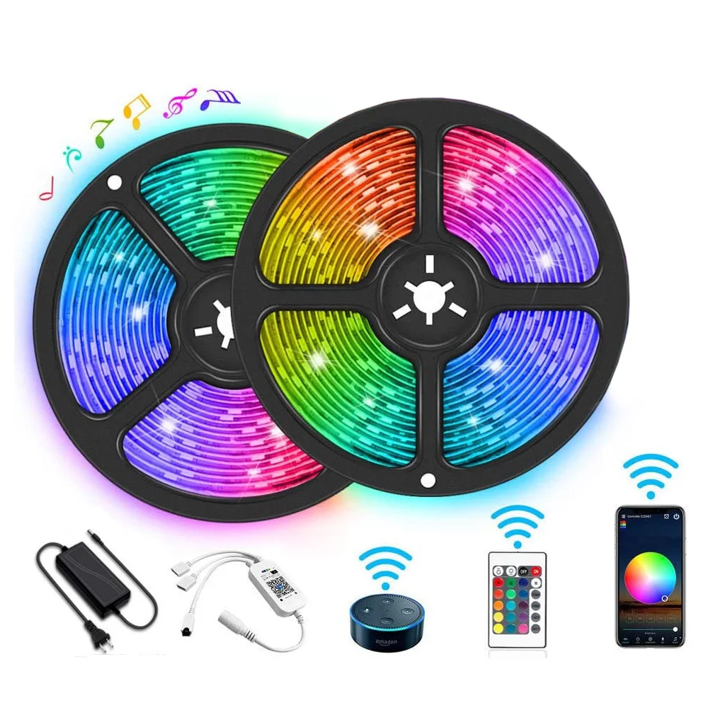 Светодиодная лента RGB 5050 SMD с поддержкой Bluetooth и Wi-Fi 5-20 м |