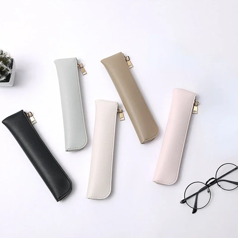 1 шт. мини-сумка для ручек из искусственной кожи простой чехол авторучки ярких