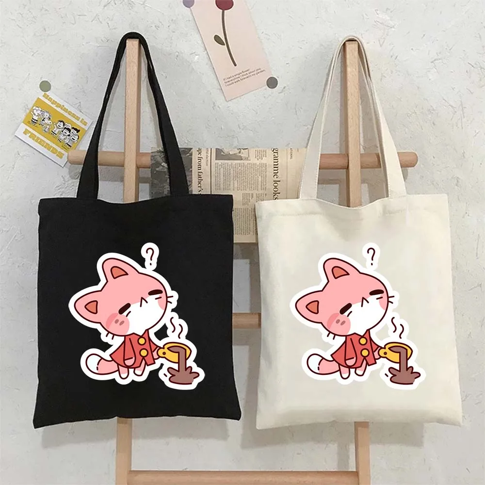 

Tote Bags for Women Cute Cat Had Hard Morning Canvas Shopping Beach Bag Large Capacity Reusable Handbags