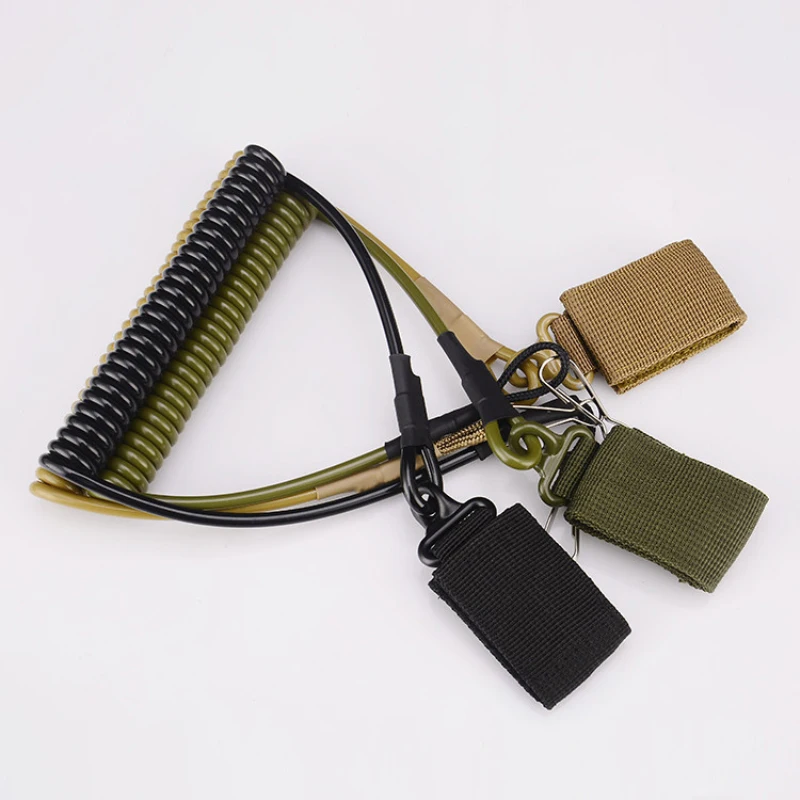 

Multifunctional Tactical Lanyard EDC Elastic Stretching Rope Anti-Lost Retractable Hanging Buckle Hunting Accessories