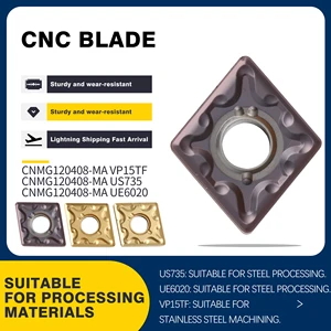 CNMG120404 CNMG120408 MA VP15TF UE6020 US735 Carbide Inserts External Turning Tools CNC Lathe Tools High Quality Carbide Blades