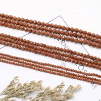 natural crystal stone beads round shape faceted gold sand stone charms for jewelry making necklace bracelet earrings