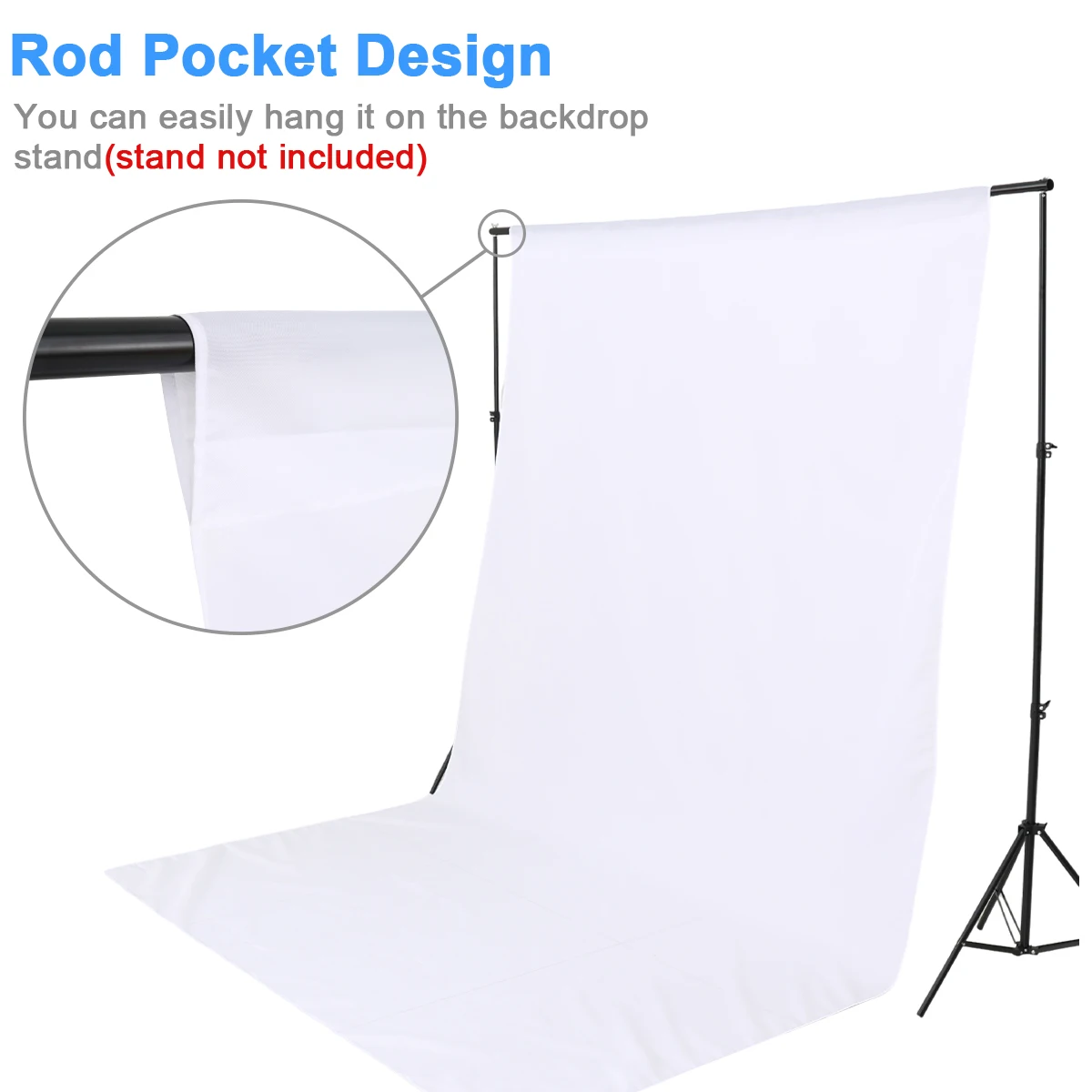 2X2 9 м прозрачная ткань для фотофона с карманом стержня без атласа белый хлопковый