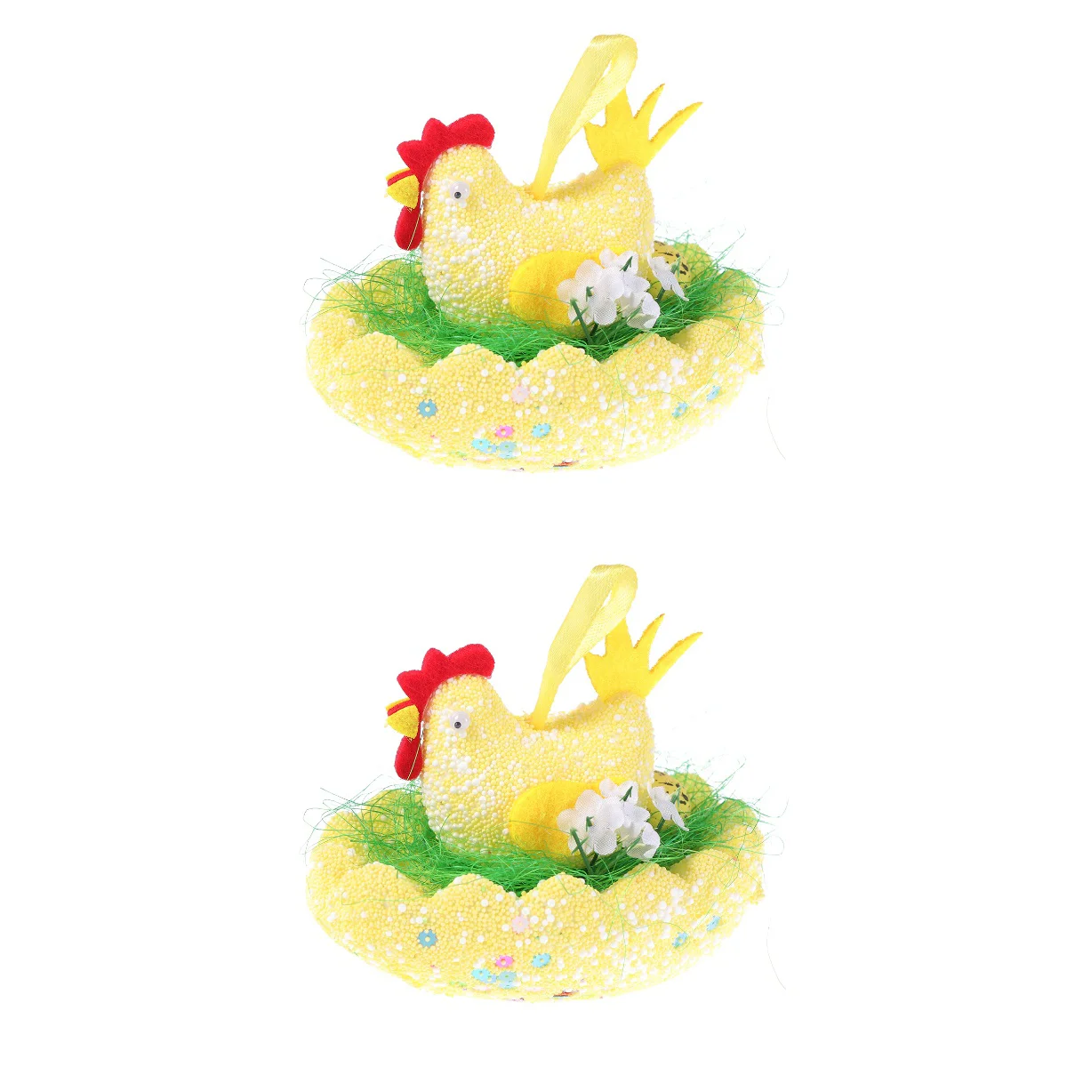 

2pcs Easter Henroost Ornaments Hanging Chicken Pendants Decor Supplies for Home Shop Office