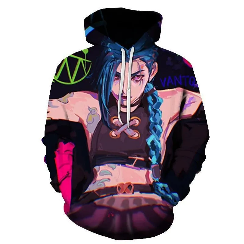 

Arcane Jinx 3D Print Pullover Hoodie Merch Men and Women Harajuku Style Hip-hop Sweatshirt Spring Autumn Fashion Hoodies