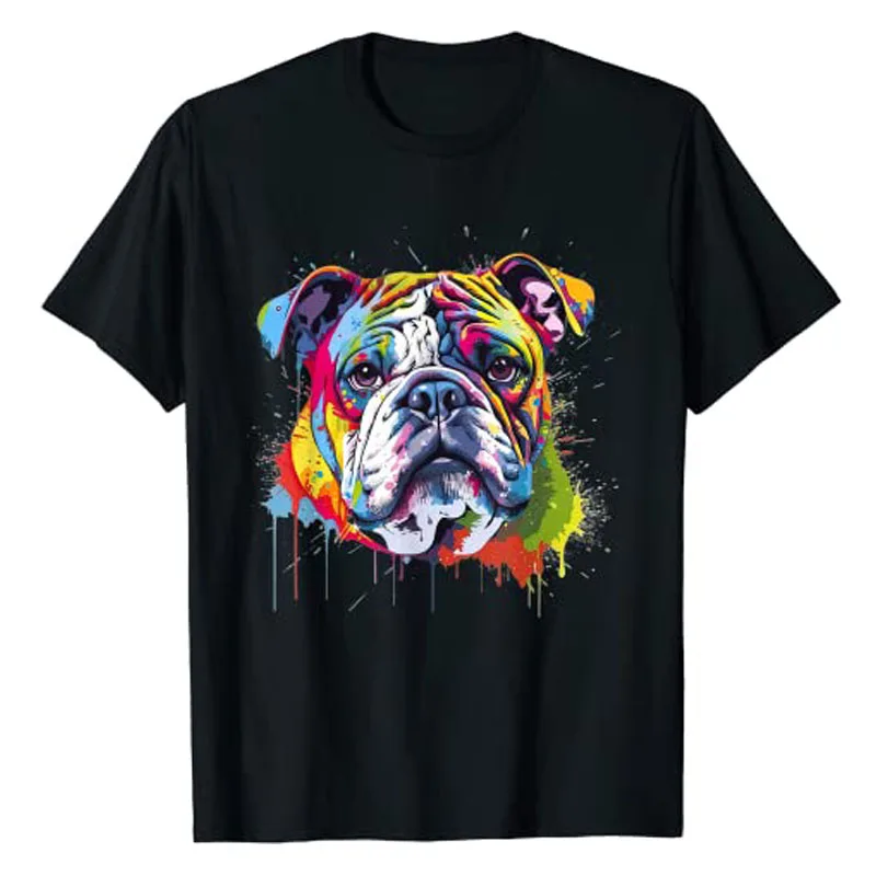 

Proud To Be A Bulldog Lover T-Shirt Funny Dog Lover Graphic Tee Tops Cute Dog-Dad Outfits Short Sleeve Blouses Lovely Gift Idea