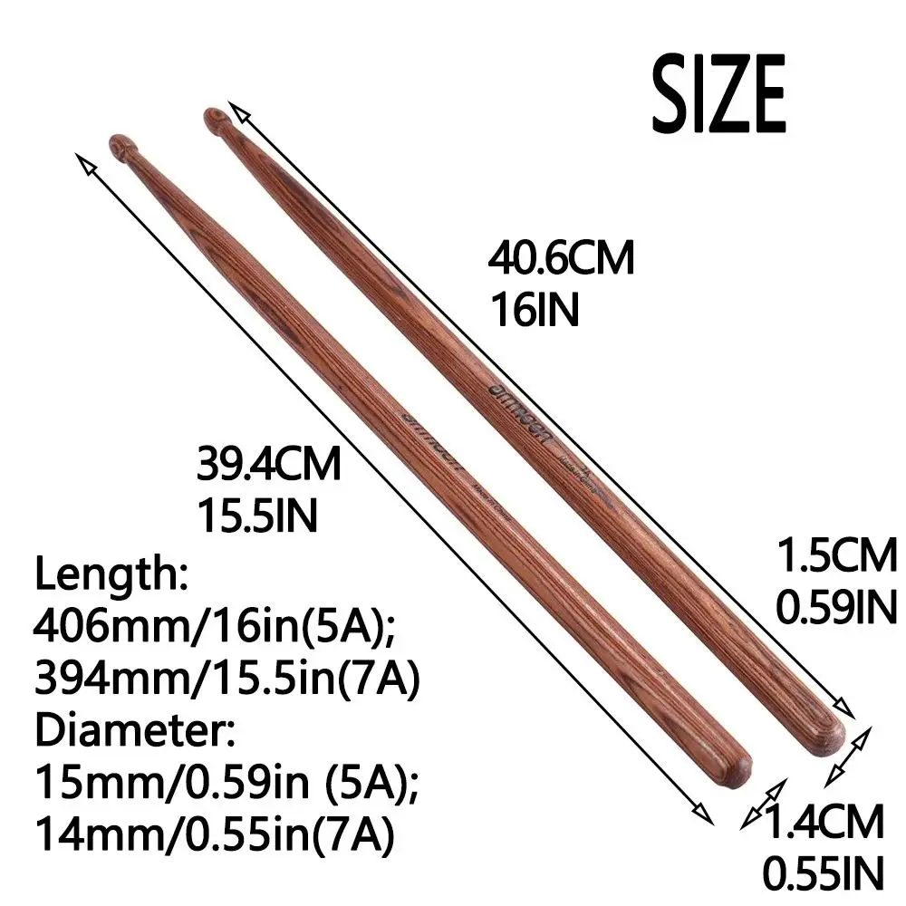 1 пара деревянных барабанных палочек 5A/7A прочные легкие барабанные палочки из