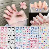 1 pc heart nail sticker for art decorations 2022 fashion gradient nails stickers accessories for diy manicure design