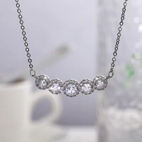 simple elegant women necklace wedding party luxury crystal cubic zircon pendant aesthetic ladys accessories hot jewelry