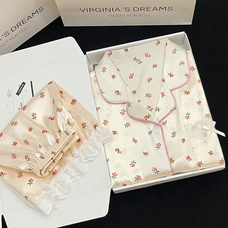 Модный летний женский пижамный комплект с коротким рукавом домашняя одежда в