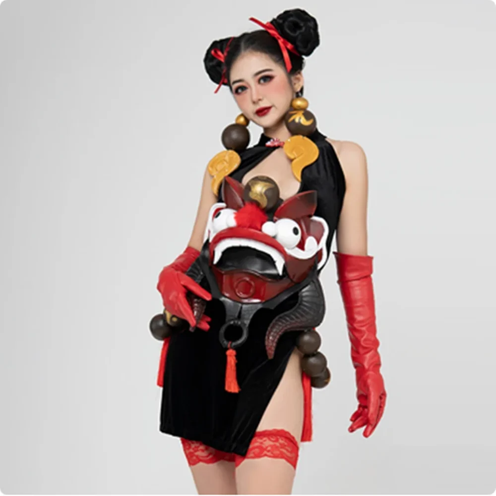 Боди в китайском стиле с поясом льва наряд для рейва фестивальная одежда