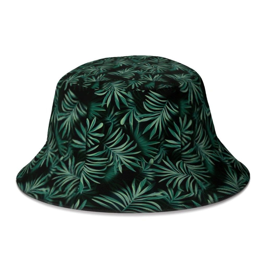 

Панама из полиэстера для мужчин и женщин, шляпа от солнца, в богемном стиле, с Гавайскими растениями, в стиле джунглей, для отдыха на открытом воздухе, путешествий, рыбалки, осень
