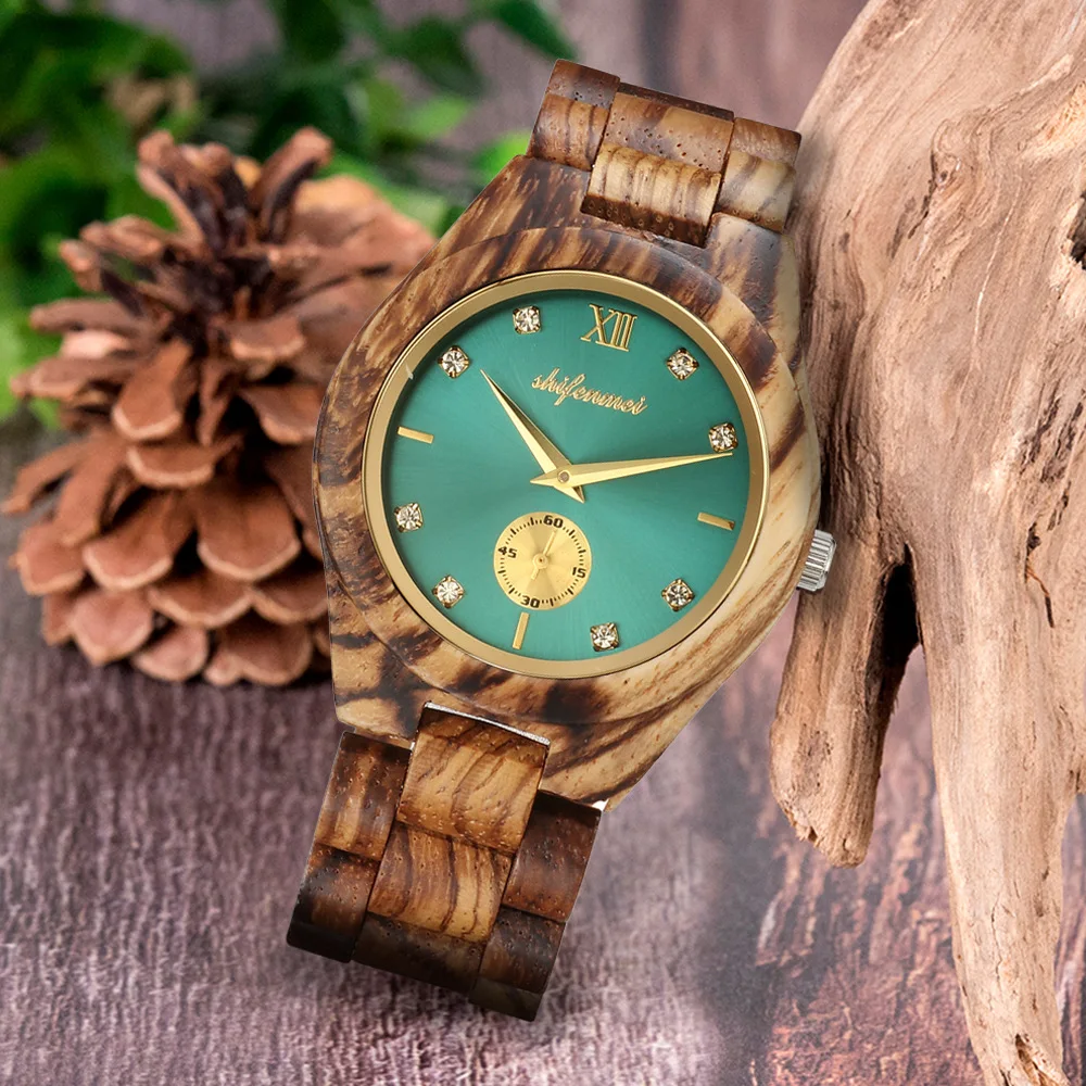 

Luxury Wooden Watch For Women Free Shiping New Womens Quartz Wristwatches Fashion Girlfriend Gif Zebra Wood Watches For Girlfs