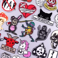punk animal patch iron on patches sticker on clothes hippie badges embroidered patches for clothing letters patch sewing stripe