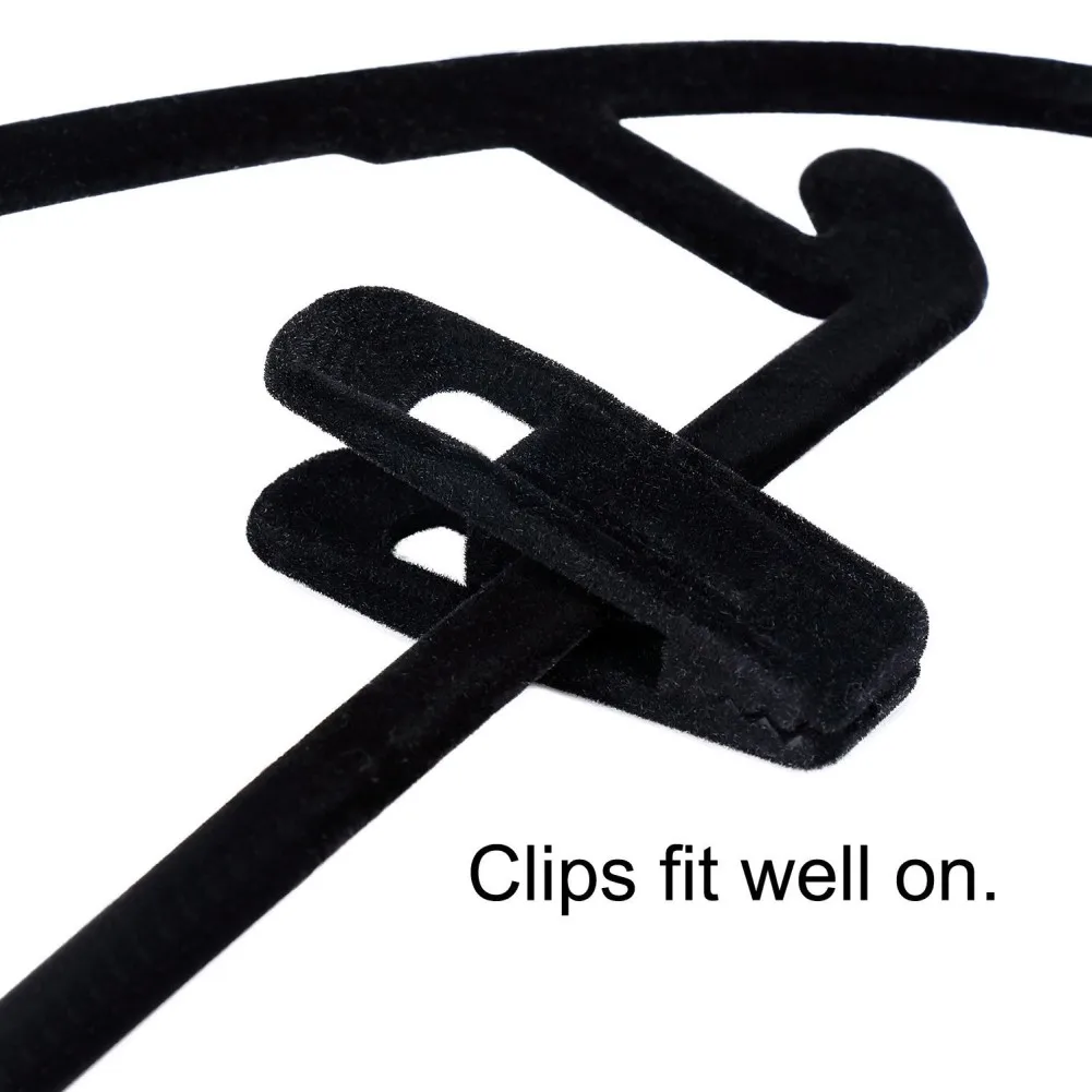 

High Performance 20x Non Slip Velvet Hangers Clips for Flocked Trouser Coats & Clothes Pants Perfect for Daily Use