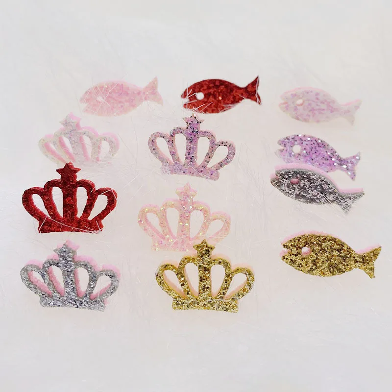 

100pcs 20mm Set Gold Powder Xiaoyuer Shiny Crown Girl Series Hairpin Headwear Diy Handmade Dress Up Patch Insert Card