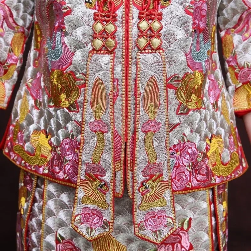 Золотое свадебное платье для невесты китайское Ципао современное потрясающая