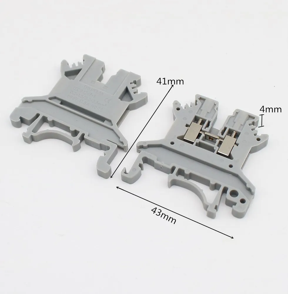 10Pcs UK1.5N UK1.5 Screw Feed-through Universal Plug 2-Connductor Wire Electrical Connector DIN Rail Terminal Block UK 1.5N - купить по
