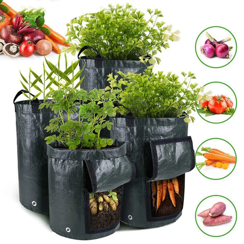 

Fabric Plant Pots Grow Bags 3/5/7/10 Gallon Gardening Vegetable Tomato Strawberry Growing Planter Garden Potato Planting Pots