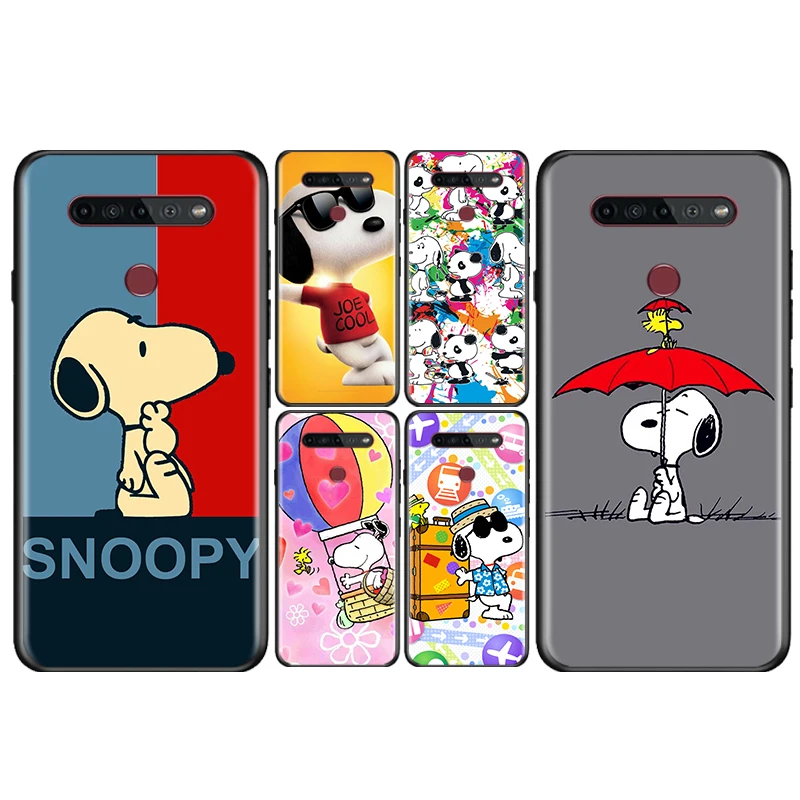 

Cute Cartoon Snoopy Dog For LG K92 K71 K61 K51S K41S K50S K22 Q60 V60 V50S V50 V40 V30 G8 G8X G8S ThinQ Black Phone Case