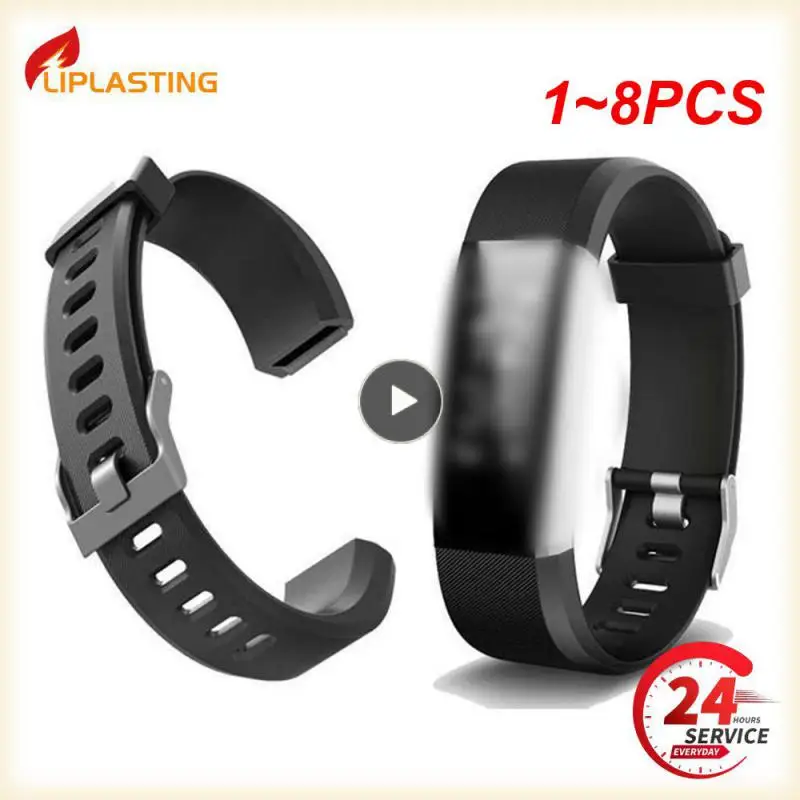 

1~8PCS Full Of Id115plus Hr Innovation Smart Watch Strap Fashion Comfortable Silicone Strap Digital Wristband Durable