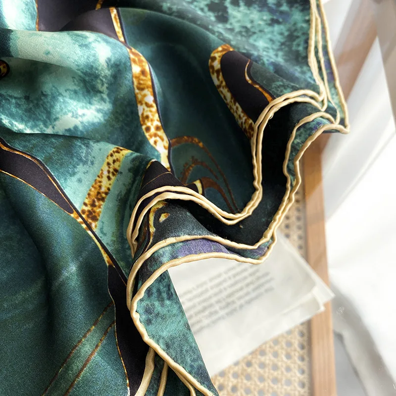 Женская шаль из натурального шёлка с позолотой 2022 см |